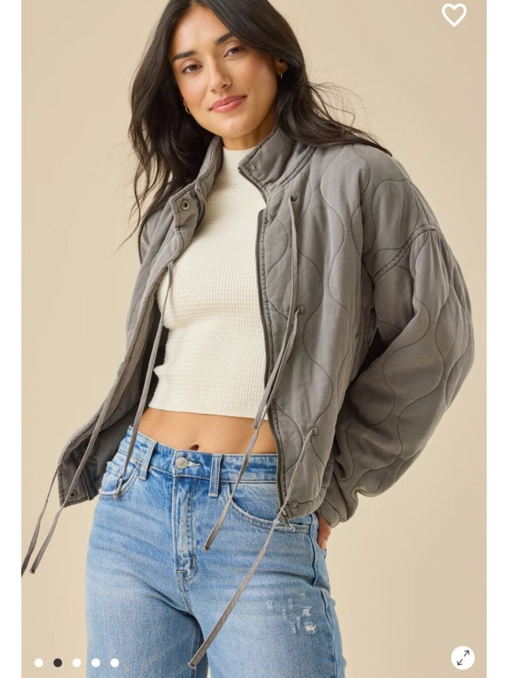 Altar'd State Betsy Quilted Jacket NWT Gray Jacket - Picture 2 of 5